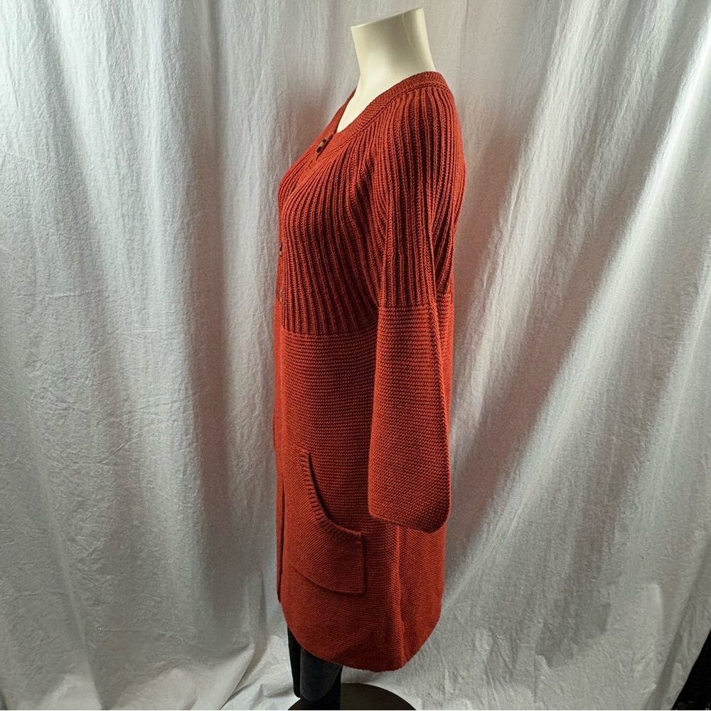 Tiny for Anthropologie Burnt Orange Sweater Coat Size S - Picture 3 of 9